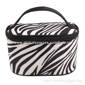 Promotional Cosmetic Bag with Leopard Pattern, Made of Microfiber, PVC Coating